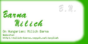 barna milich business card